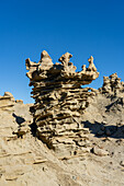 Fantastisch erodierte Sandsteinformationen in der Fantasy Canyon Recreation Site, in der Nähe von Vernal, Utah