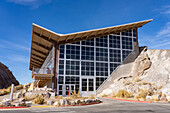 Exterior of the Quarry Exhibit Hall in Dinosaur National Monument near Jensen, Utah. This hall contains the Wall of Bones.