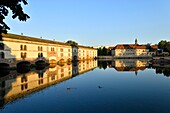 France, Bas Rhin, Strasbourg, old town listed as World Heritage by UNESCO, Petite France District, Barrage Vauban (Vauban weir) over the River Ill and E.N.A. school (National School of Administration) in the former prison for women