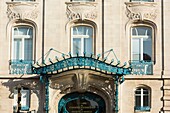 France, Meurthe et Moselle, Nancy, facade of the Chambre de Commerce et d'Industrie de Meurthe et Moselle by Louis Marchal and Emile Toussaint in 1909 in Art Nouveau style