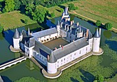 France, Maine et Loire, Ecuille, the castle of Le Plessis Bourre (aerial view)