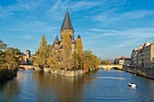 Frankreich, Moselle, Metz, Ile du Petit Saulcy, der Temple neuf, auch Eglise des allemands genannt, reformiertes Prostestantenheiligtum