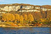 Frankreich, Savoie, Champagneux, Fabrikdamm von Champagneux an der Rhone