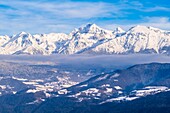 France, Isere, Grenoble, Belledonne massif covered with snow