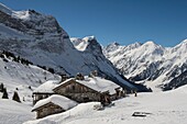 Frankreich, Savoyen, Massif de la Vanoise, Pralognan La Vanoise, Nationalpark, an den Hängen des Gletschertals, die Balmettes-Hütte