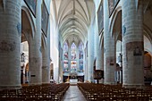 France, Jura, Dole, the main nave inside the Notre Dame collegiate church