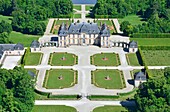 France, Aube, La Motte Tilly, the castle of La Motte Tilly (aerial view)