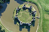 France, Vendee, Commequiers, the castle (aerial view)