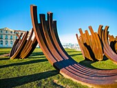 France, Bouches du Rhone, Marseille, the Palais du Pharo and sculptures the Mess of the artist Bernar Venet