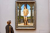 France, Paris, the Louvre Museum, painting by Pietro Vanucci known as Perugin, San Sebastian