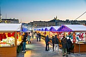 Frankreich, Bouches du Rhone, Marseille, Alter Hafen, der Weihnachtsmarkt