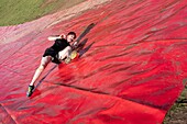 France, Oise, Thiescourt, La 14 18, obstacle course on the trail of the Hairy