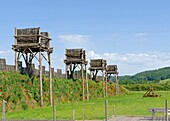 France, Cote d'Or, Alise Sainte Reine, MuseoParc d'Alesia by Bernard Tschumi in the plain of the final battle