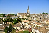 France, Gironde, Saint Emilion, listed as World Heritage by UNESCO, the medieval city dominated by the monolithic church of the 11th century entirely dug in the rock