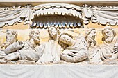 Frankreich, Meurthe et Moselle, Nancy, Cordeliers-Kirche, auch Saint Francois des Cordeliers-Kirche genannt, Teil des Musee Lorrain, Großes Relief mit Darstellung des Abendmahls von Florent Drouin (1582)