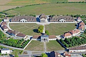 France, Doubs, Arc et Senans, royal saltworks of Arc et Senans, listed as World Heritage by UNESCO (aerial view)