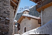 France, Savoie, Massif de la Vanoise, National Park, Pralognan La Vanoise, Chapel of the hamlet of La Croix