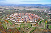 France, Haut Rhin, Neuf Brisach, fortified city by Vauban (aerial view)