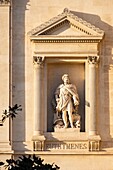 France, Bouches du Rhone, Marseille, downtown, the Stock Exchange, the statue of Euthymenes