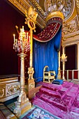 Frankreich, Seine et Marne, Fontainebleau, das zum UNESCO-Welterbe gehörende Königsschloss Fontainebleau, der Salle du Trone (der Thronsaal)
