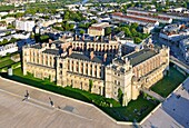 France, Yvelines, Saint Germain en Laye, the castle, headquarters of the National Archeology Museum (aerial view)