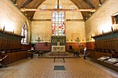 France, Cote d'Or, Burgundy climates listed as World Heritage by UNESCO, Beaune, Hospices de Beaune, Hotel Dieu, the chapel located in the Grand'Salle or Grande salle des Povres (Large Room of the Poors), Hospice de Beaune Compulsory Mention
