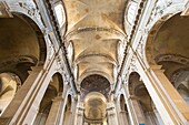 France, Meurthe et Moselle, Nancy, Saint Sebastien square, 16th century Saint Sebastien church by architect Jean Nicolas Jennesson, ceiling of the nave