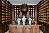 France, Doubs, Besancon, the Victor Hugo museum installed in his birthplace, the apothecary and its period installations integrated into the museum