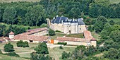 France, Vienne, Gizay, Chambonneau castle (aerial view)