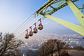 France, Isere, Grenoble, Grenoble-Bastille cable car and its Bubbles, the oldest city cable car in the world