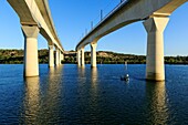 Frankreich, Vaucluse, Avignon, Doppel-Viadukt TGV auf der Rhone