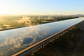 France, Drome, Ancona, Montelimar diversion channel (aerial view)