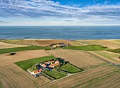 France, Pas de Calais, Audinghen, a farm (aerial view)