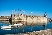 France, Finistere, Concarneau, Walled Town is a fortified town built in the 15th and 16th century modified by Vauban in the 17th century