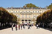 France, Meurthe et Moselle, Nancy, Place de la Carrière built by Stanislas Leszczynski King of Poland and last Duke of Lorraine in the eighteenth century, Government Palace classified as World Heritage by UNESCO, commemoration of the centenary of the Renaissance of Poland on October 23, 2018