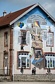 France, Vosges, Fraize, old boys' school, fresco