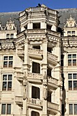Frankreich, Loir et Cher, Tal der Loire (UNESCO-Welterbe), Blois, château royal de Blois, Fassade des loges de l'aile François 1er