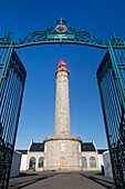 Frankreich, Morbihan, Belle Ile en mer, Bangor, Der unter Denkmalschutz stehende Leuchtturm von Goulphar