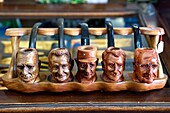 France, Var, Presqu'ile de Saint Tropez, Cogolin, pipe manufacturer Courrieu, the briar root pipes, models representing 5 presidents of the French Republic, Pompidou, Sarkozy, De Gaulle, Macron and Holland