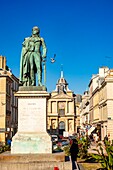 France, Yvelines, Versailles, Hoche place, statue of General Hoche