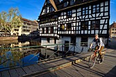 France, Bas Rhin, Strasbourg, old town listed as World Heritage by UNESCO, Petite France District, the Pont du Faisan on the Ill river
