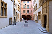 France, Rhone, Lyon, 5th district, Old Lyon district, historic site listed as World Heritage by UNESCO, Gadagne Museum, inner courtyard