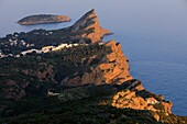 France, Bouches du Rhone, Calanques National Park, Canaille Massif, La Ciotat, Eagle's Beak, Green Island in the background