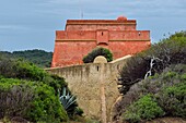 France, Var, Iles d'Hyeres, Parc National de Port Cros (National park of Port Cros), Porquerolles island, Grand Langoustier restored and private Fort