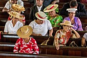 Frankreich, Französisch-Polynesien, Gesellschaftsinseln, Inseln über dem Winde, Tahiti, Papeete, Zeremonie im Paofai-Tempel Siloama (oder Tiroama)