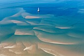 Frankreich, Gironde, Le Verdon sur Mer, Leuchtturm von Cordouan (Luftaufnahme)