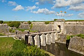 France, Charente Maritime, Oleron isle, Chateau d'Oleron, the Citadel, a military structure built between 1630 and 1704, royal door