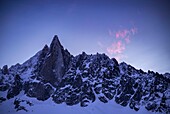 Frankreich, Haute Savoie, Mont-Blanc-Tal, Chamonix Mont Blanc, Blick von der Berghütte von Montenvers, The Drus (3754 m)