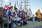 France, Herault, Sete, Escale a Sete festival, party of the maritime traditions, historical pageant in homage to the troops of La Fayette