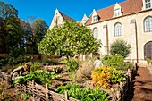 France, Val d'Oise, Asnieres sur Oise, the Cistercian Abbey of Royaumont, the garden of 9 squares